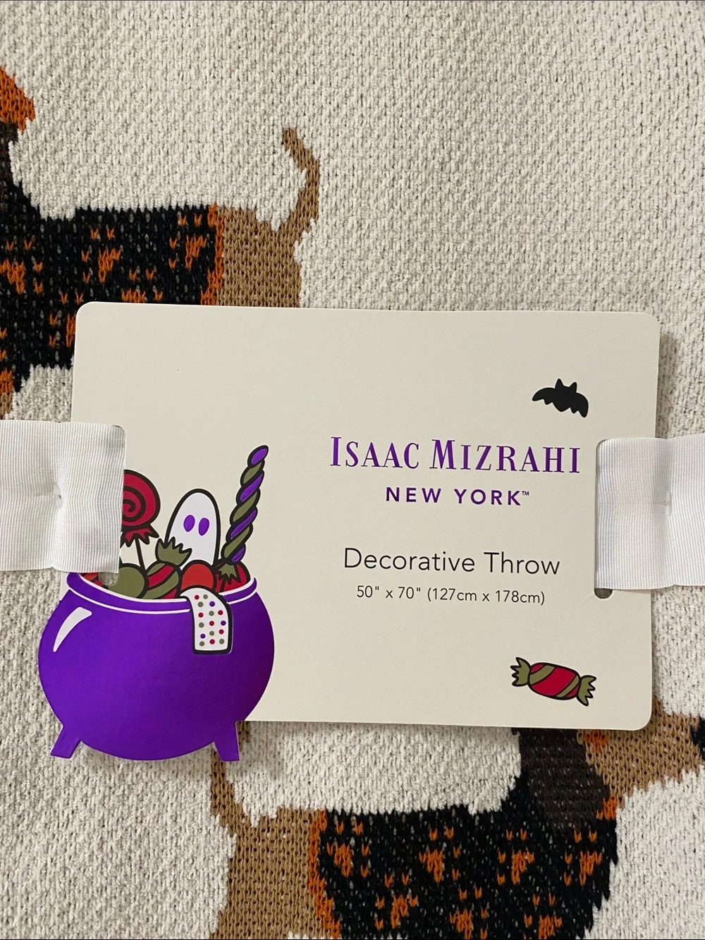 NWT.  Isaac Mizrahi, Halloween dachshund, throw blanket.
